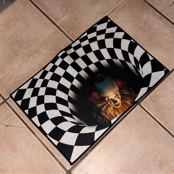 3D Ilusion Door Mat Clown Carpet Horror Rug Home Decoration 16"x24" NEW - Picture 2 of 3